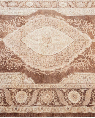 Traditional Mogul Brown Wool Area Rug 4' 2" x 6' 3" - Solo Rugs