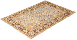 Traditional Mogul Ivory Wool Area Rug 3' 3" x 4' 9" - Solo Rugs