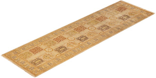 Traditional Mogul Ivory Wool Runner 3' 0" x 10' 10" - Solo Rugs