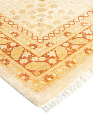 Traditional Mogul Ivory Wool Area Rug 9' 4" x 12' 3" - Solo Rugs