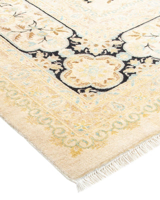 Traditional Mogul Ivory Wool Area Rug 9' 1" x 11' 7" - Solo Rugs