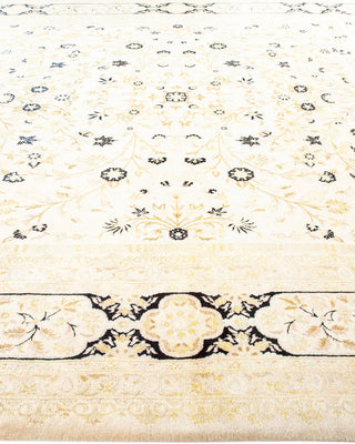 Traditional Mogul Ivory Wool Area Rug 9' 1" x 11' 7" - Solo Rugs
