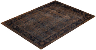 Contemporary Fine Vibrance Brown Wool Area Rug 9' 3" x 12' 2" - Solo Rugs
