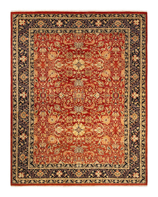 Contemporary Eclectic Red Wool Area Rug 9' 5" x 12' 2" - Solo Rugs