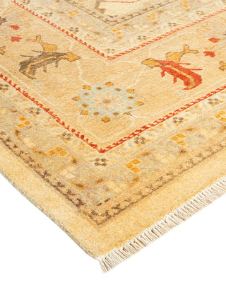 Contemporary Eclectic Ivory Wool Area Rug 9' 1" x 12' 1" - Solo Rugs