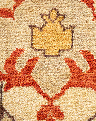 Contemporary Eclectic Ivory Wool Area Rug 9' 1" x 12' 1" - Solo Rugs