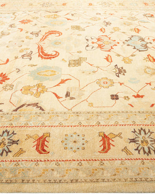 Contemporary Eclectic Ivory Wool Area Rug 9' 1" x 12' 1" - Solo Rugs