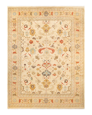 Contemporary Eclectic Ivory Wool Area Rug 9' 1" x 12' 1" - Solo Rugs
