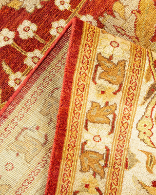 Contemporary Eclectic Orange Wool Area Rug 9' 1" x 11' 7" - Solo Rugs
