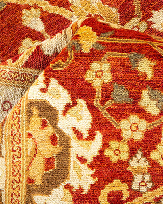 Contemporary Eclectic Orange Wool Area Rug 9' 1" x 11' 7" - Solo Rugs