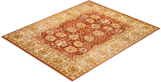 Contemporary Eclectic Orange Wool Area Rug 9' 1" x 11' 7" - Solo Rugs