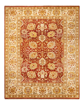 Contemporary Eclectic Orange Wool Area Rug 9' 1" x 11' 7" - Solo Rugs