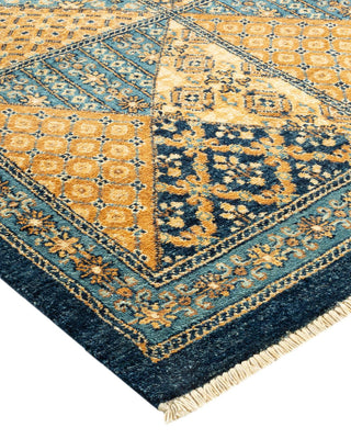 Contemporary Eclectic Blue Wool Area Rug 8' 0" x 10' 0" - Solo Rugs