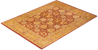 Contemporary Eclectic Orange Wool Area Rug 8' 0" x 10' 9" - Solo Rugs