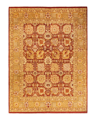 Contemporary Eclectic Orange Wool Area Rug 8' 0" x 10' 9" - Solo Rugs
