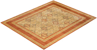 Contemporary Eclectic Brown Wool Area Rug 8' 1" x 9' 10" - Solo Rugs