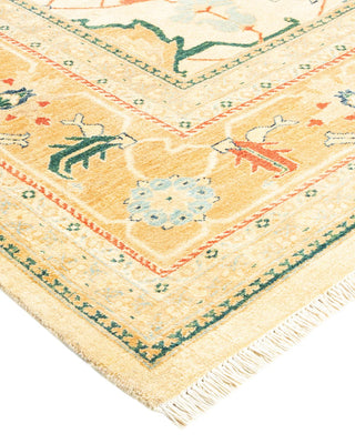 Contemporary Eclectic Ivory Wool Area Rug 8' 1" x 10' 3" - Solo Rugs
