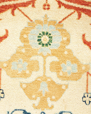 Contemporary Eclectic Ivory Wool Area Rug 8' 1" x 10' 3" - Solo Rugs