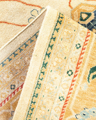Contemporary Eclectic Ivory Wool Area Rug 8' 1" x 10' 3" - Solo Rugs