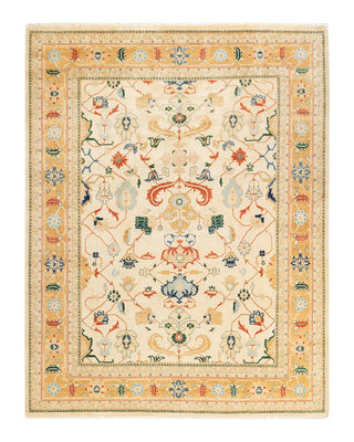 Contemporary Eclectic Ivory Wool Area Rug 8' 1" x 10' 3" - Solo Rugs