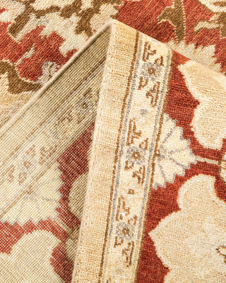 Contemporary Eclectic Yellow Wool Area Rug 6' 1" x 8' 10" - Solo Rugs