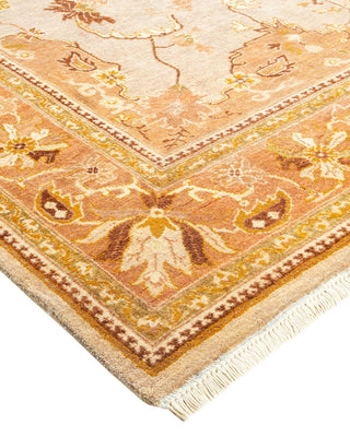 Contemporary Eclectic Yellow Wool Area Rug 6' 4" x 9' 2" - Solo Rugs