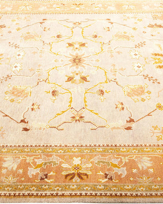 Contemporary Eclectic Yellow Wool Area Rug 6' 4" x 9' 2" - Solo Rugs