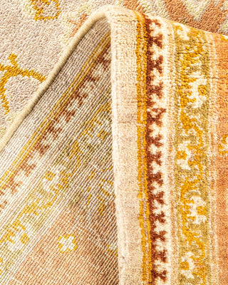 Contemporary Eclectic Yellow Wool Area Rug 6' 4" x 9' 2" - Solo Rugs