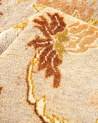 Contemporary Eclectic Yellow Wool Area Rug 6' 4" x 9' 2" - Solo Rugs