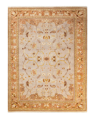Contemporary Eclectic Yellow Wool Area Rug 6' 4" x 9' 2" - Solo Rugs