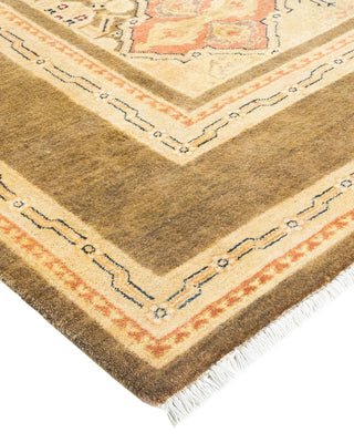 Contemporary Eclectic Green Wool Area Rug 6' 0" x 8' 5" - Solo Rugs
