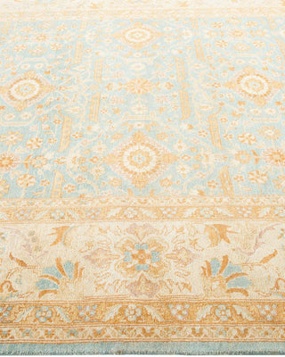 Contemporary Eclectic Light Blue Wool Area Rug 6' 1" x 9' 4" - Solo Rugs