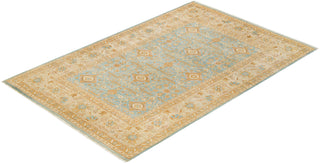 Contemporary Eclectic Light Blue Wool Area Rug 6' 1" x 9' 4" - Solo Rugs