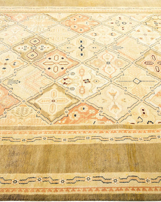 Contemporary Eclectic Green Wool Area Rug 6' 0" x 8' 7" - Solo Rugs