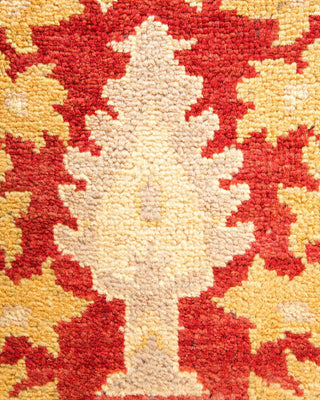 Contemporary Eclectic Red Wool Area Rug 6' 1" x 9' 1" - Solo Rugs