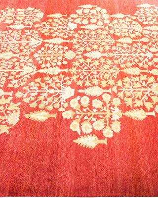 Contemporary Eclectic Red Wool Area Rug 6' 1" x 9' 1" - Solo Rugs