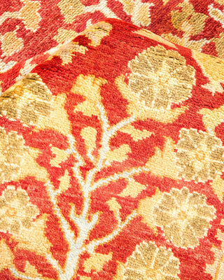 Contemporary Eclectic Red Wool Area Rug 6' 1" x 9' 1" - Solo Rugs