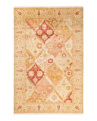 Contemporary Eclectic Yellow Wool Area Rug 6' 0" x 9' 1" - Solo Rugs