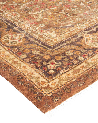 Contemporary Eclectic Brown Wool Area Rug 6' 3" x 8' 9" - Solo Rugs