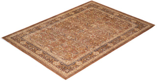 Contemporary Eclectic Brown Wool Area Rug 6' 3" x 8' 9" - Solo Rugs
