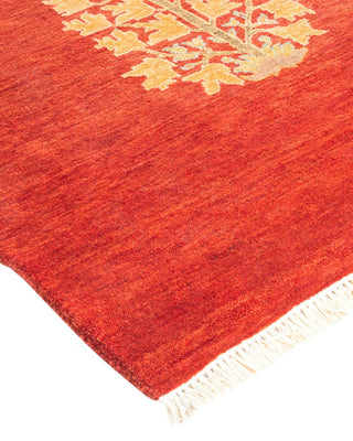 Contemporary Eclectic Orange Wool Area Rug 10' 0" x 13' 6" - Solo Rugs