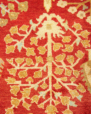 Contemporary Eclectic Orange Wool Area Rug 10' 0" x 13' 6" - Solo Rugs