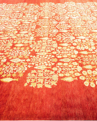 Contemporary Eclectic Orange Wool Area Rug 10' 0" x 13' 6" - Solo Rugs