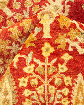 Contemporary Eclectic Orange Wool Area Rug 10' 0" x 13' 6" - Solo Rugs