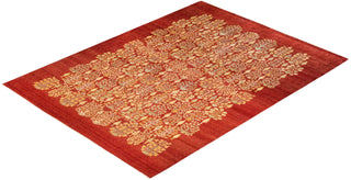 Contemporary Eclectic Orange Wool Area Rug 10' 0" x 13' 6" - Solo Rugs