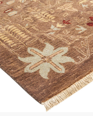 Contemporary Eclectic Brown Wool Area Rug 9' 0" x 11' 10" - Solo Rugs