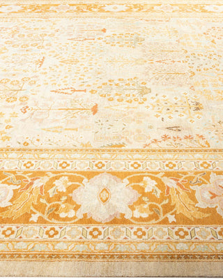 Contemporary Eclectic Ivory Wool Area Rug 9' 0" x 12' 3" - Solo Rugs