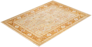 Contemporary Eclectic Ivory Wool Area Rug 9' 0" x 12' 3" - Solo Rugs