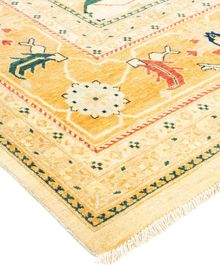 Contemporary Eclectic Ivory Wool Area Rug 9' 1" x 12' 4" - Solo Rugs