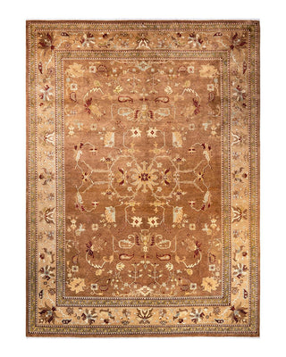 Contemporary Eclectic Brown Wool Area Rug 9' 2" x 12' 5" - Solo Rugs